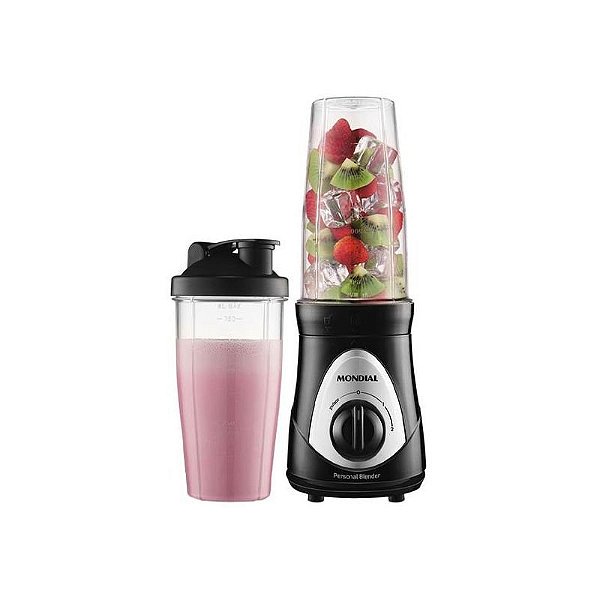 Liquidificador Mondial DG-01 300W com 2 Velocidades e Pulsar - Preto e Prata 220V