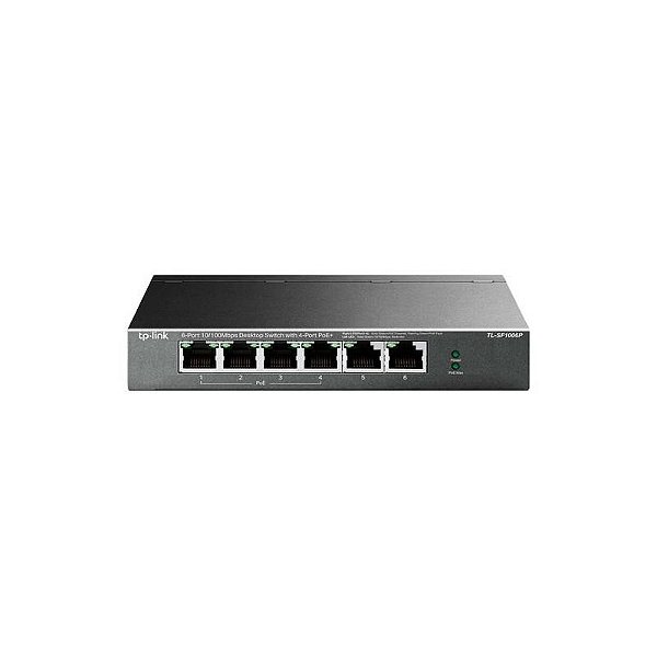 Switch TP-Link TL-SF1006P Gigabit 6 Portas com 4 POE - Cinza