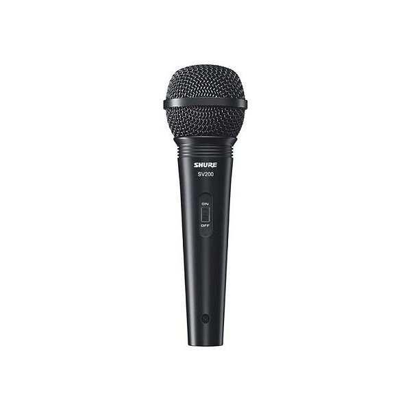 Microfone Shure SV200 com Cabo Profissional para Gravação e Apresentações