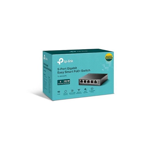 Switch Inteligente Tp-Link TL-SG105PE Giga 4 PoE - 5 Portas Hub
