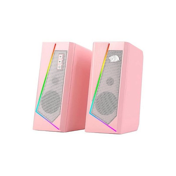 Caixa de Som RGB Redragon Anvil GS520P com Conexão USB e Auxiliar - Rosa
