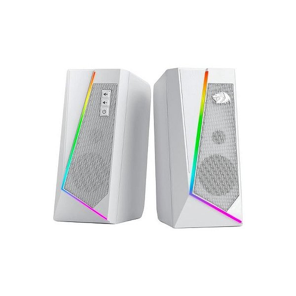 Caixa de Som Gamer Redragon Anvil RGB com Conexão 3.5MM e USB - Branca