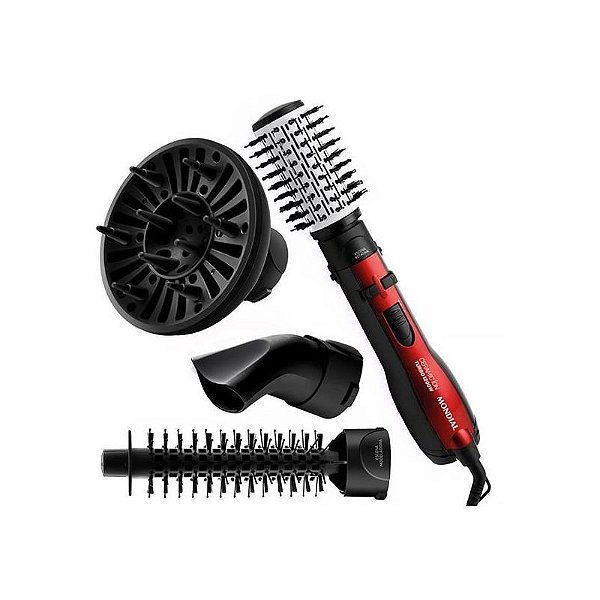 Escova Rotativa Mondial 5 em 1. 1.200W. 127V ~ 60Hz. Vermelho