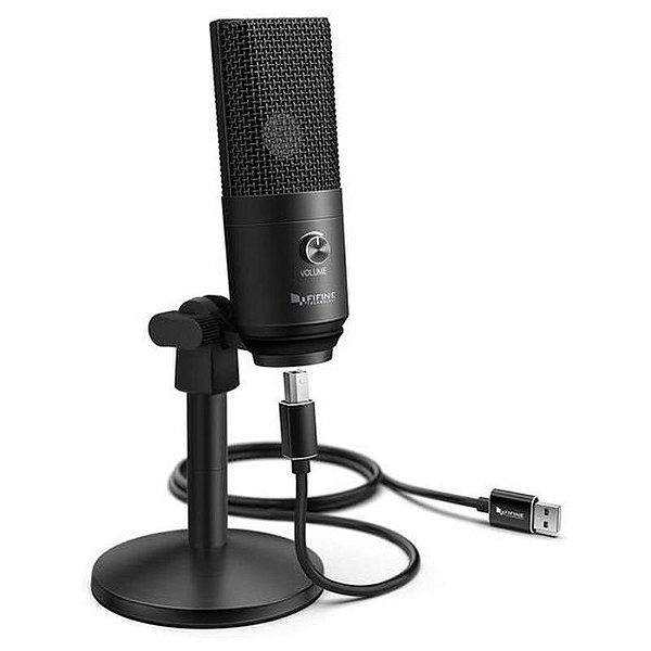 Microfone USB Fifine K670B - Preto com Alta Qualidade de Áudio