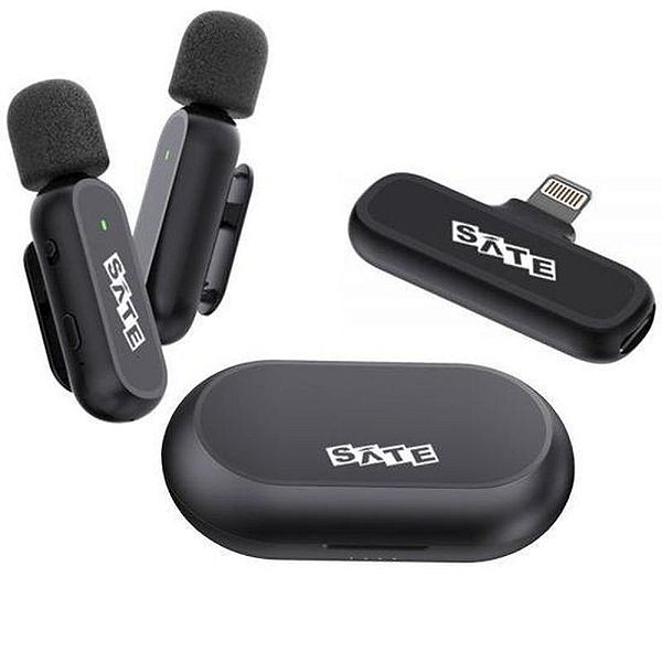 Microfone Sate A-MK252 com 2 Microfones e Conexão Lightning