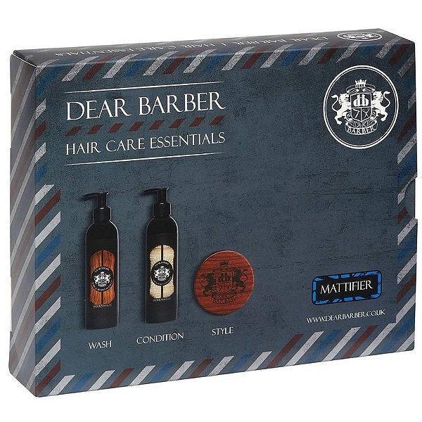 Kit Barbearia Essenciais Cuidados com o Cabelo Mattifier Dear Barber