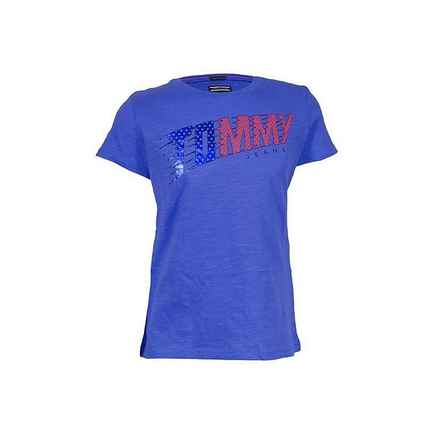 Camiseta Tommy Hilfiger Infantil Feminina Kg0Kg03440 711 04 Azul