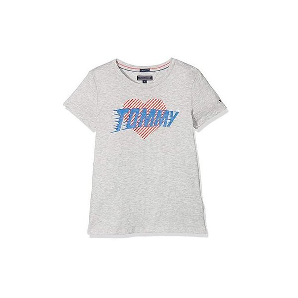 Camiseta Tommy Hilfiger Infantil Feminina Kg0Kg03440 061 10 Cinza