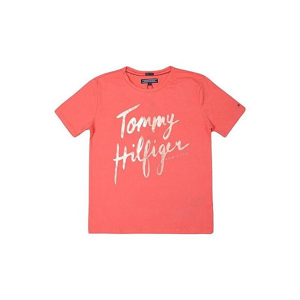 Camiseta Tommy Hilfiger Infantil Feminina Kg0Kg03441 608 08 Vermelho