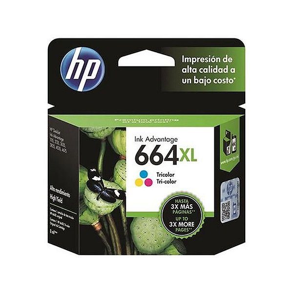 Cartucho Hp F6V30Al 664Xl Cor 8 Ml