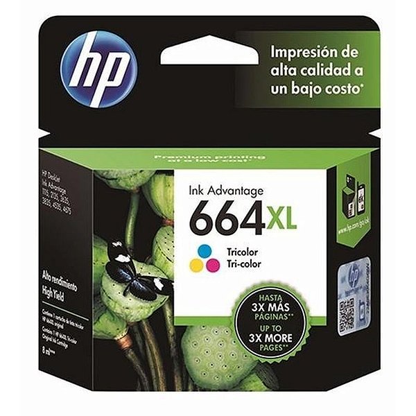 Tinta Hp 664Xl Cor F6V30Al 8Ml