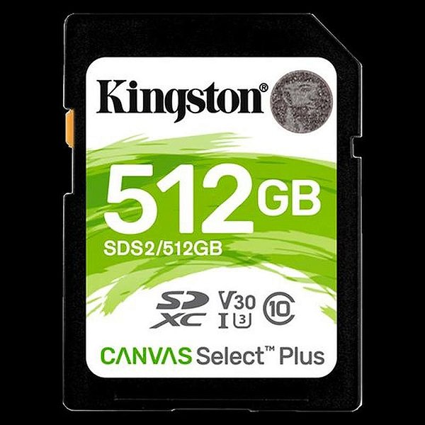 Cartão de Memória SD Kingston Canvas Select Plus 512GB 100MB/s - SDS2/512GB