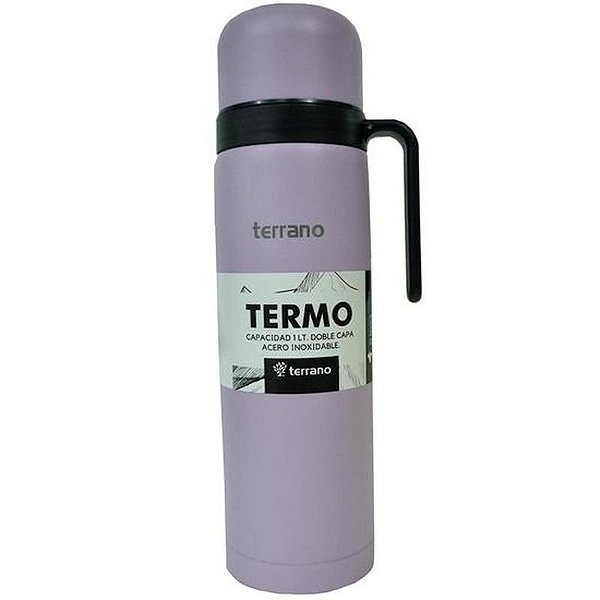 Garrafa Térmica Terrano 1L - Lila com Manija Rigida para Bebidas Quentes e Frias