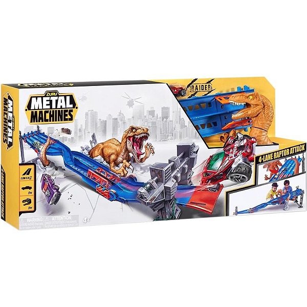 ZURU MAQUINAS METÁLICAS - PISTA RÁPIDA 4 FAIXAS RAPTOR 6740