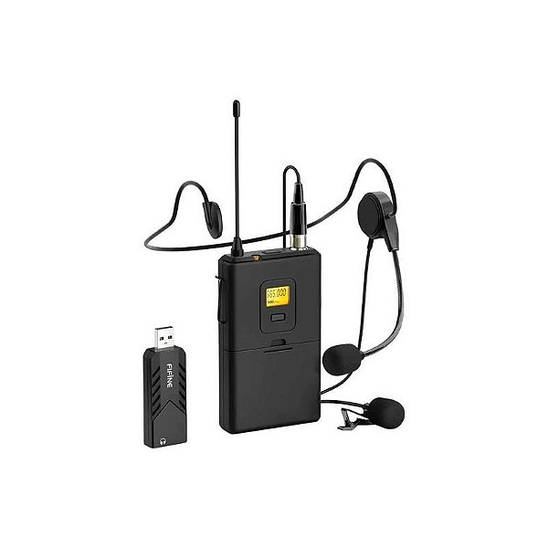Microfone Sem Fio Lapela Fifine K031B - Preto Profissional