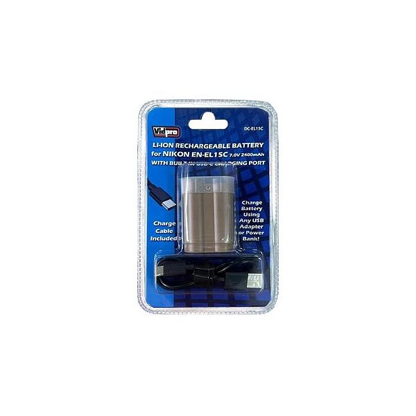 Bateria Recarregável Vidpro DC-EL15C para Câmeras e Equipamentos Fotográficos