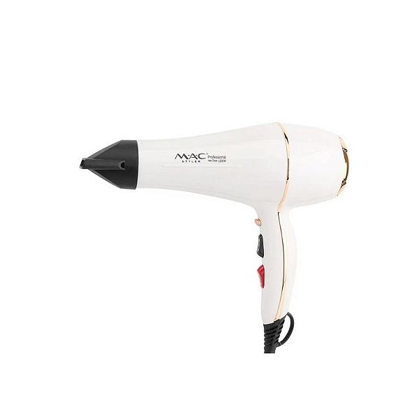 Secador de Cabelo Profissional M.A.C MC-6690 - 2200W - Branco - 220V