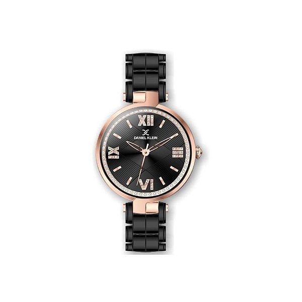Relógio Analógico Feminino Daniel Klein DK.1.12286-6 Preto e Rosa