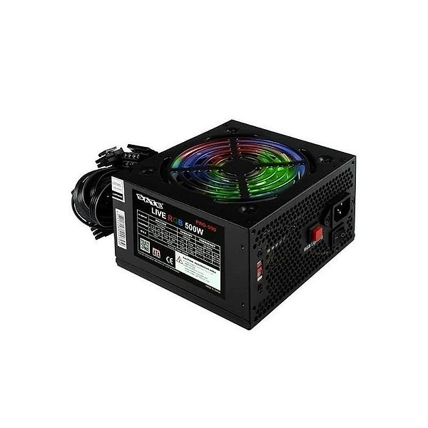 Fonte de Alimentação 500W com RGB para PC Satellite PRO-590 - Bivolt - Preto