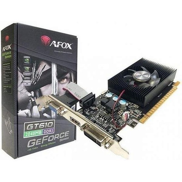 Placa de Vídeo Afox VGA GT610 2GB DDR3 128BIT AF610-2048D3L7-V5