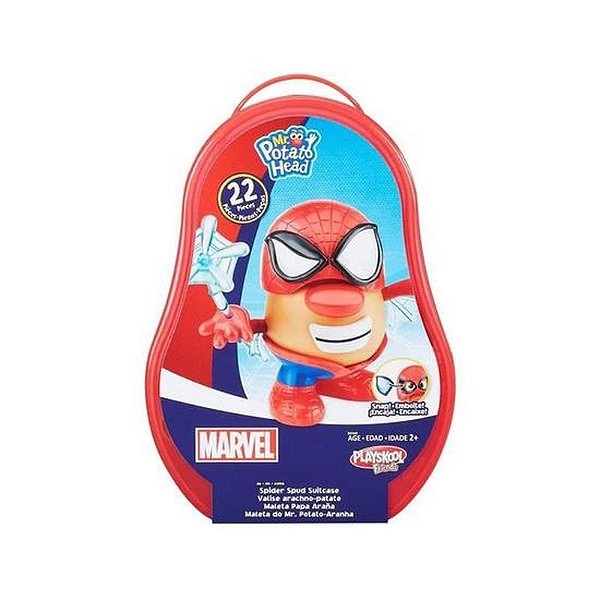 Boneco Spiderman Mr. Potato. Cabeça B9368 Playskool Hasbro Maleta