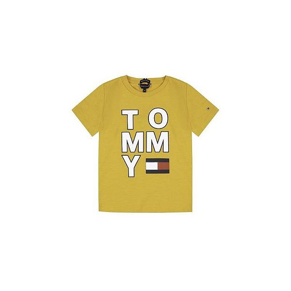 Camiseta Infantil Masculina Tommy Hilfiger Dourada Tamanho 08