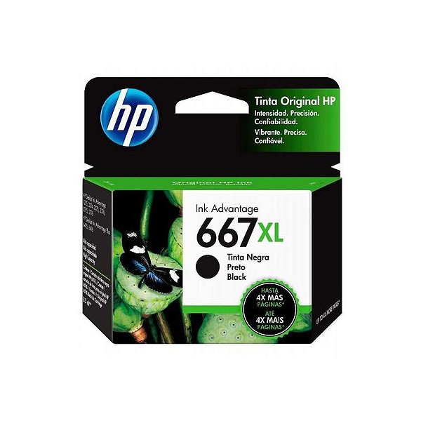 Cartucho De Tinta Hp 667Xl 3Ym81Al Preto 85Ml (2375/2775)