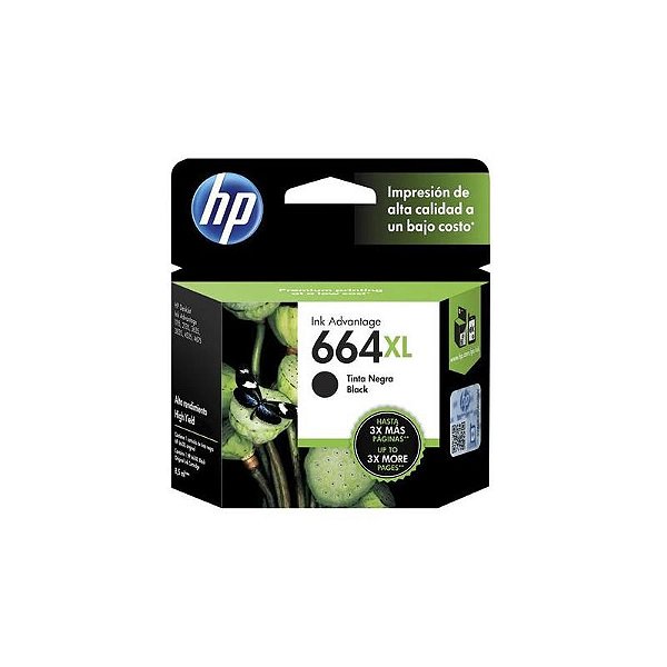 Cartucho De Tinta Hp 664Xl - Preto - Capacidade 85Ml