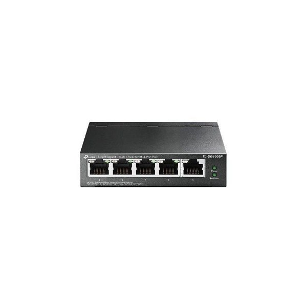 Switch PoE TP-Link TL-SG1005P 5 Portas 10/100/1000 Mbps