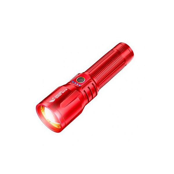 Lanterna USB-C Tubarão Sorridente SD-7008 com Bateria Vermelha