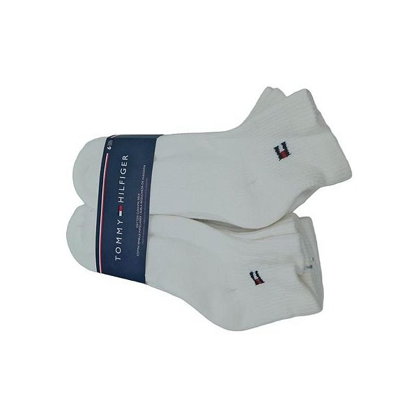 Meias Tommy Hilfiger Unisex Branco - Kit 6 Pares