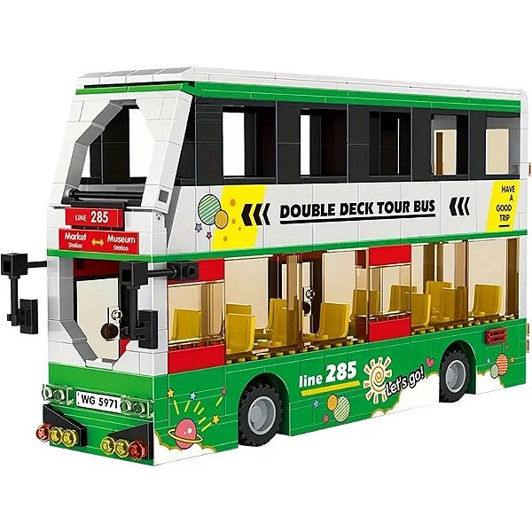 ônibus de turismo em bloco de construção - Decker Intercity Wange 5971 (456 peças)