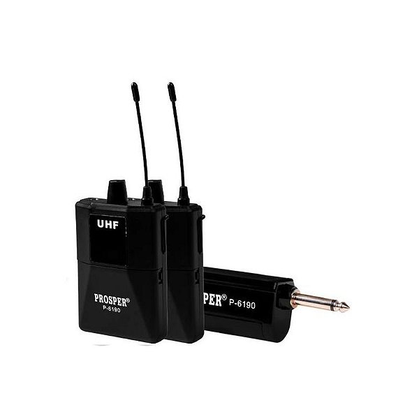 Microfone Sem Fio VHF Prosper P-6190 Profissional de Alta Qualidade