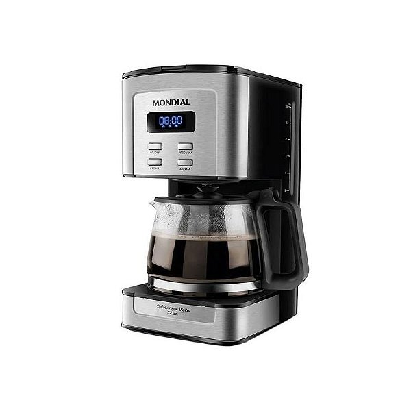 Cafeteira Elétrica Digital Mondial Dolce Arome C-44-32X-SDI 800W 32 Xícaras Prata e Preto
