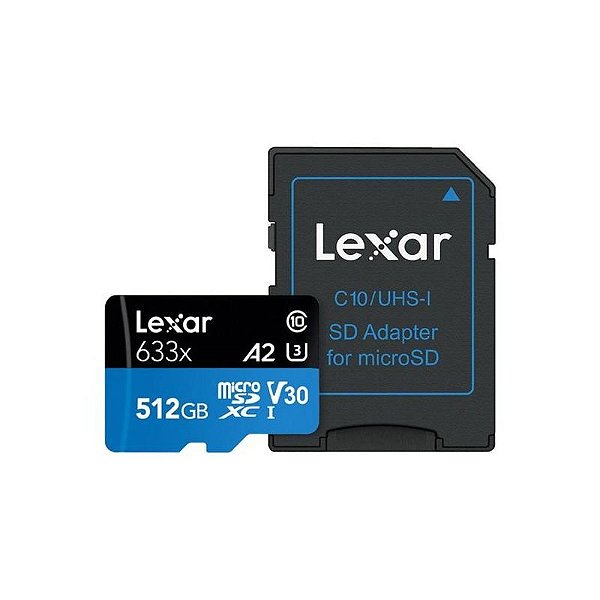 Cartão Micro SD Lexar Play 512GB 633X 100MB/s C10 - Armazenamento Rápido e Eficiente