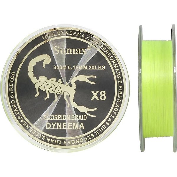 Linha Trançada Sumax Scorpion Braid X8 - 0,18mm 20lbs 300M