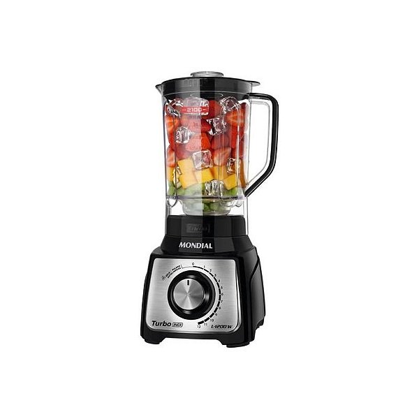 Mixer Mondial L-1200BI Turbo/Inox/Preto 220V