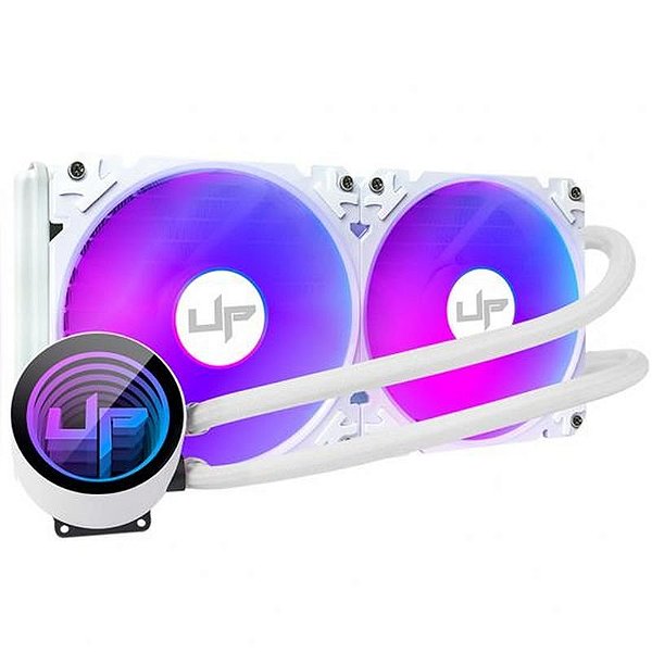 Cooler de Água para Gamer Nevaska, ARGB, 240MM, Intel/AMD, Branco, UP-NVK-TR240-ARGB