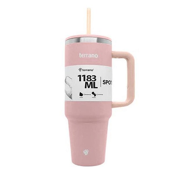 Copo Térmico Terrano Spotie 1.183ML - Rosa Elegante e Prático