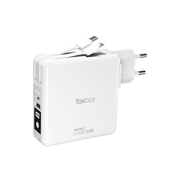 Powerbank Sem Fio Foxbox 3 em 1 com Carregamento Rápido PD20W - Branca