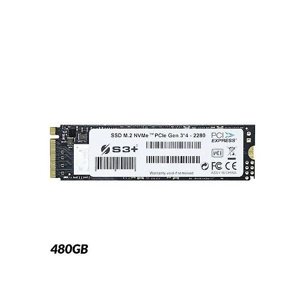 SSD M.2 NVMe S3+ 480GB - Velocidade de Leitura de 2000MB/s
