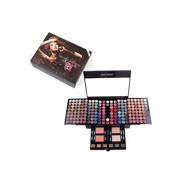 Kit de Maquiagem Completo Miss Rose 7002-004N para Beleza Profissional