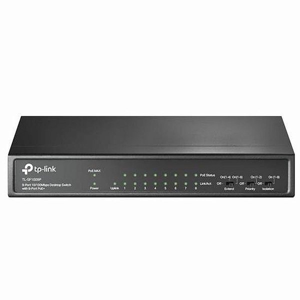 Switch PoE TP-Link TL-SF1009P 9 Portas 10/100Mbps - Ideal para Redes Seguras e Eficientes