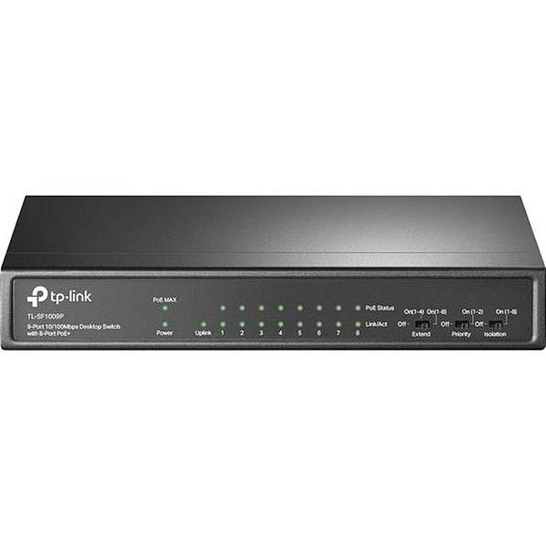 Switch Tp-Link Tl-Sf1009P Com 9 Portas 10/100Mbps E Alimentação Poe+
