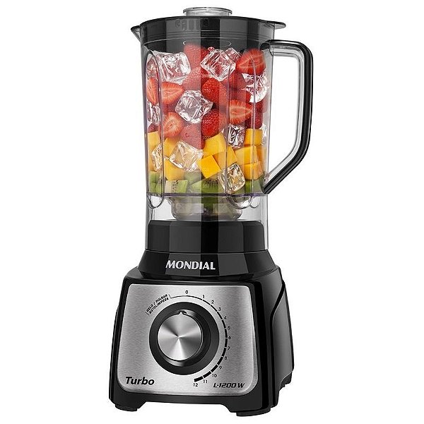 Liquidificador Mondial Inox Turbo L-1200Bi 1200W - Potência e Performance 110V