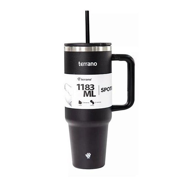 Copo Térmico Terrano Spotie 1.183ML - Preto e Moderno