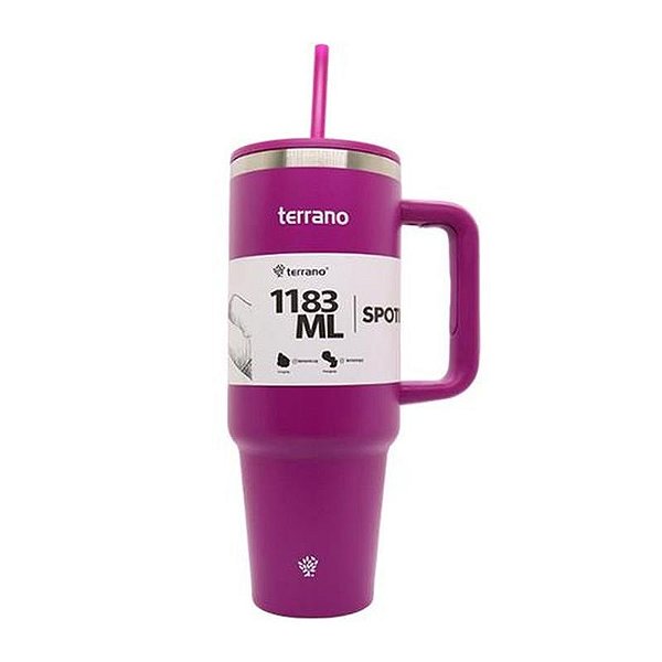 Copo Térmico Terrano Spotie 1.183ML - Cor Fucsia