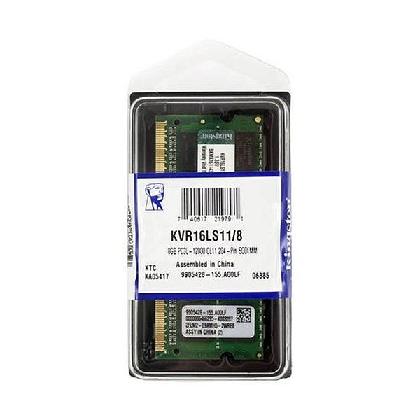 Memória RAM Kingston DDR3L 8GB 1600MHz - KVR16LS11/8 para Notebooks
