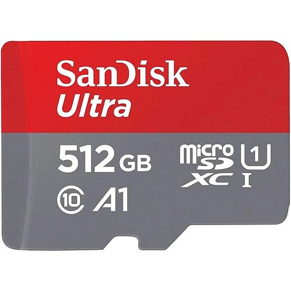 Cartão de Memória SanDisk Ultra microSD UHS-I 512GB com Adaptador 150 MB/S - SDSQUAC-512