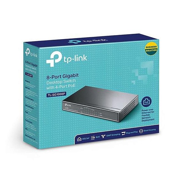 Hub Switch TP-Link 08P TL-SG1008P 10/100/1000 Gigabit Ethernet